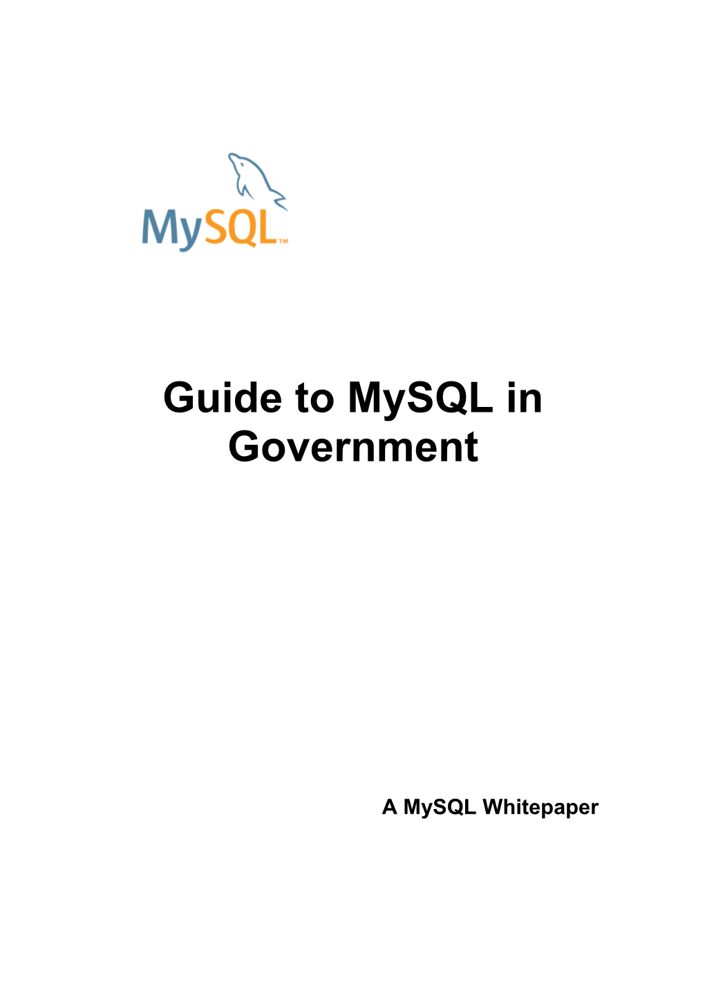 Guide to Mysql in Government