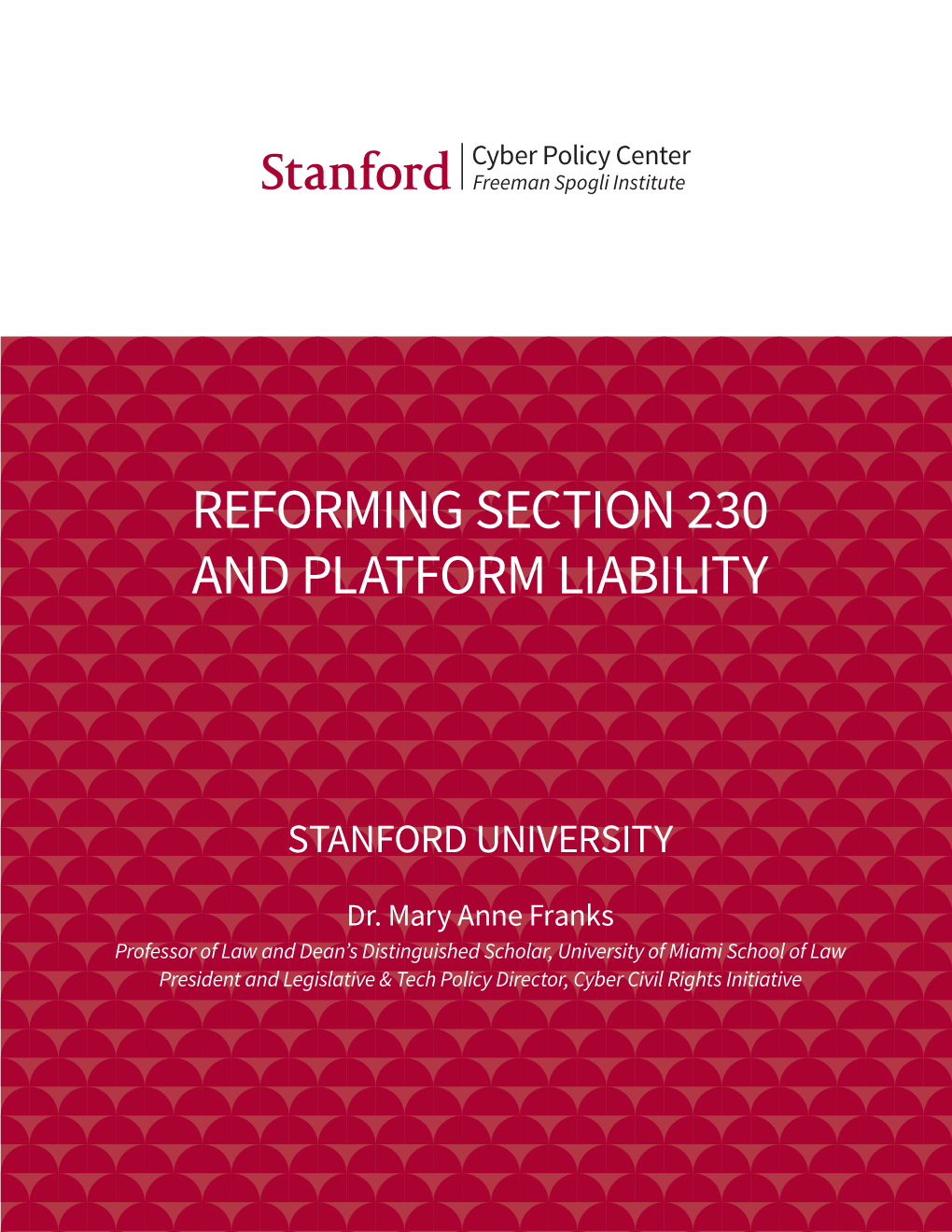 Reforming Section 230 and Platform Liability