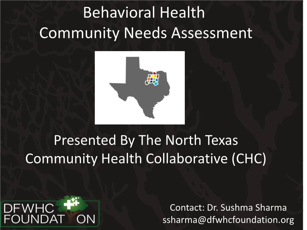 Behavioral Health Community Needs Assessment