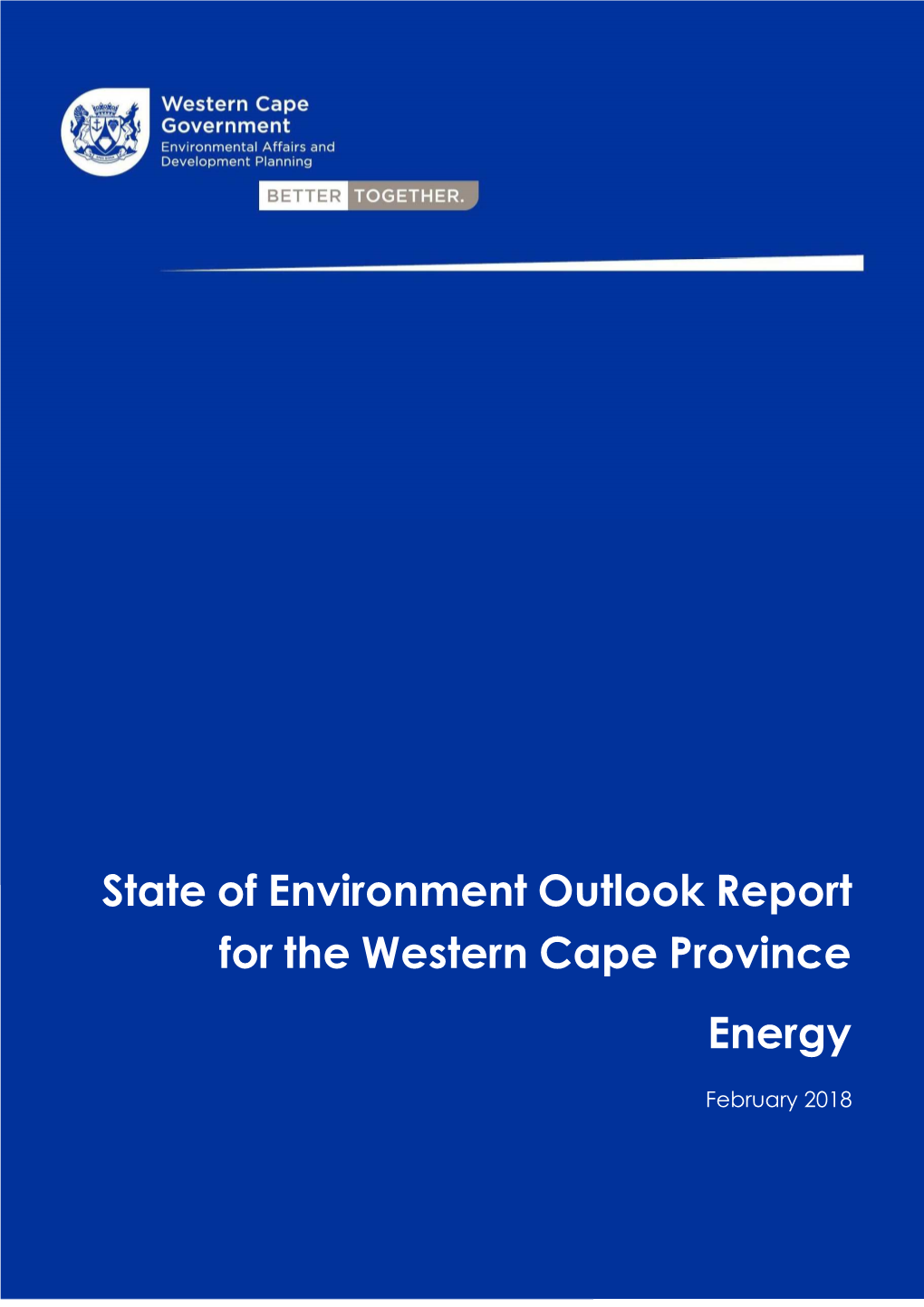 State of Environment Outlook Report for the Western Cape Province. Energy, February 2018