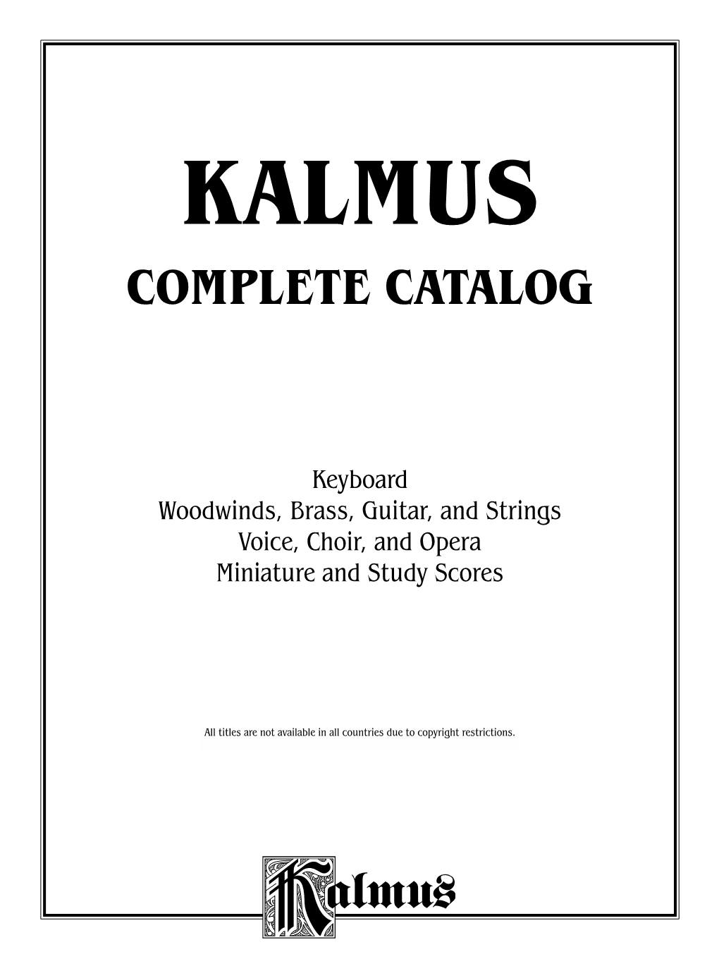 Complete Catalog
