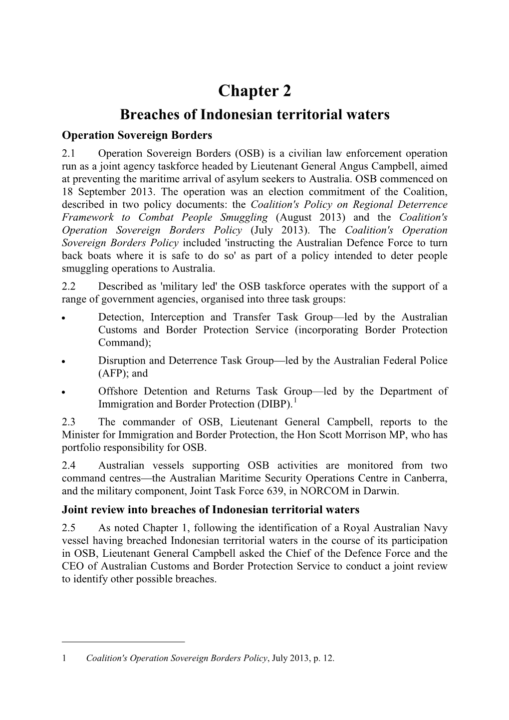 Breaches of Indonesian Territorial Waters