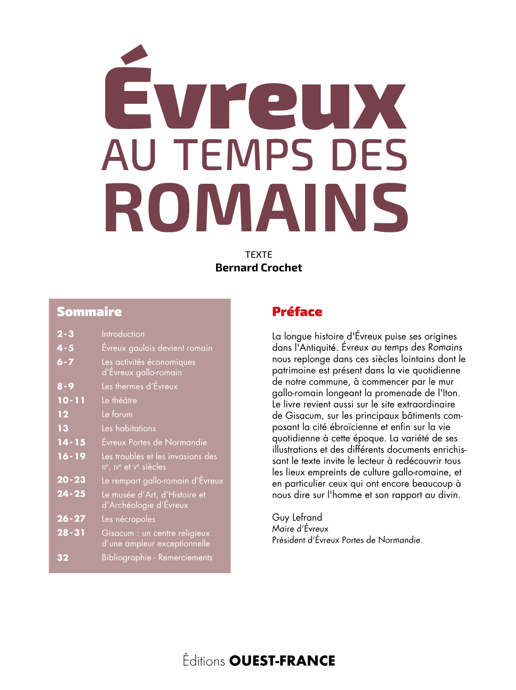 AU TEMPS DES ROMAINS TEXTE Bernard Crochet