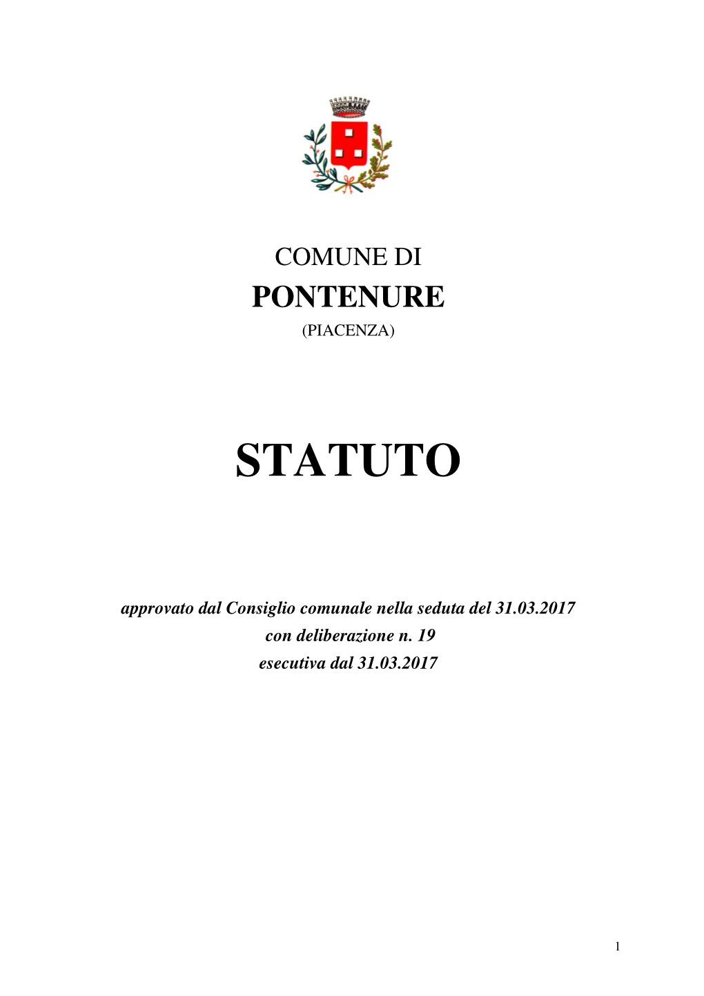 Statuto Comune Di Pontenure