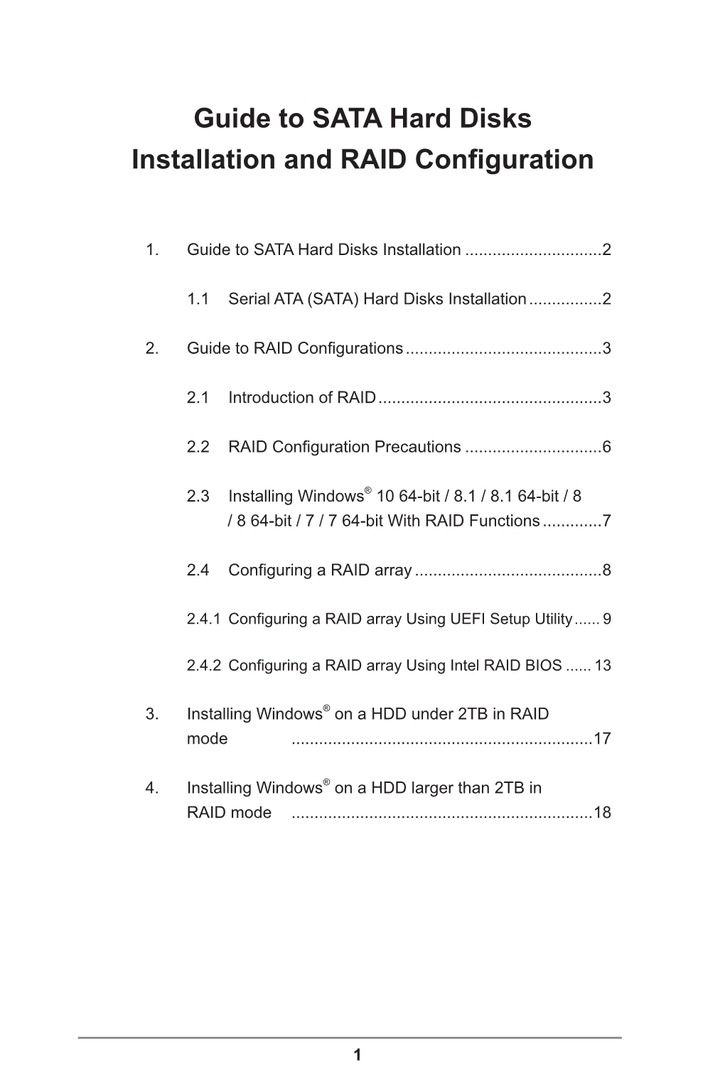 Guide to SATA Hard Disks Installation and RAID Configuration