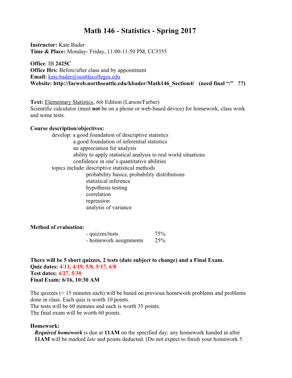 Math 109 Introductory Statistics