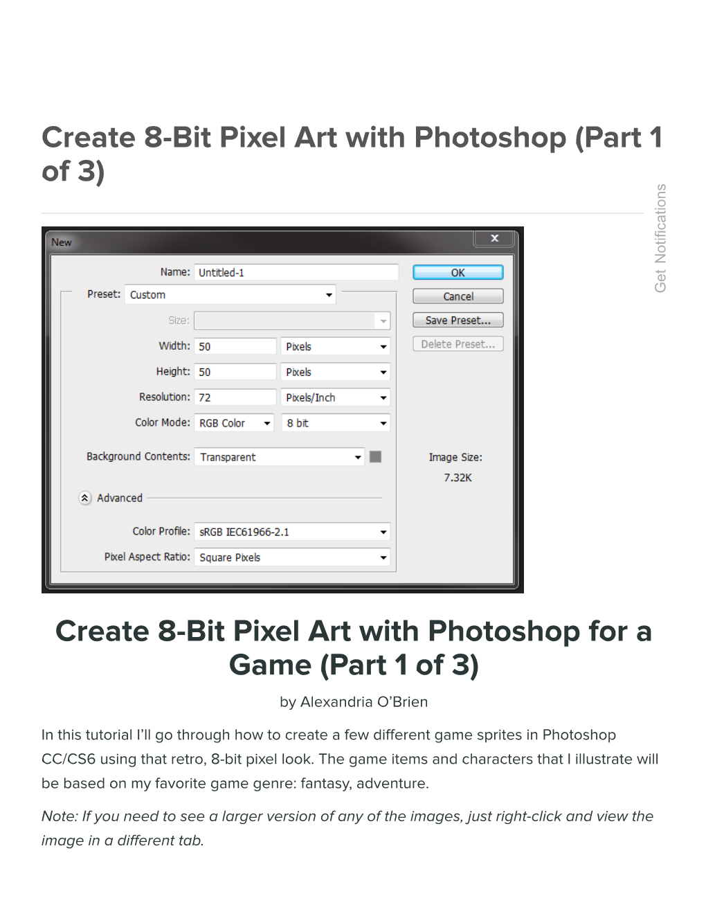 (Part 1 of 3) Create 8-Bit Pixel Art with Photoshop for a Game