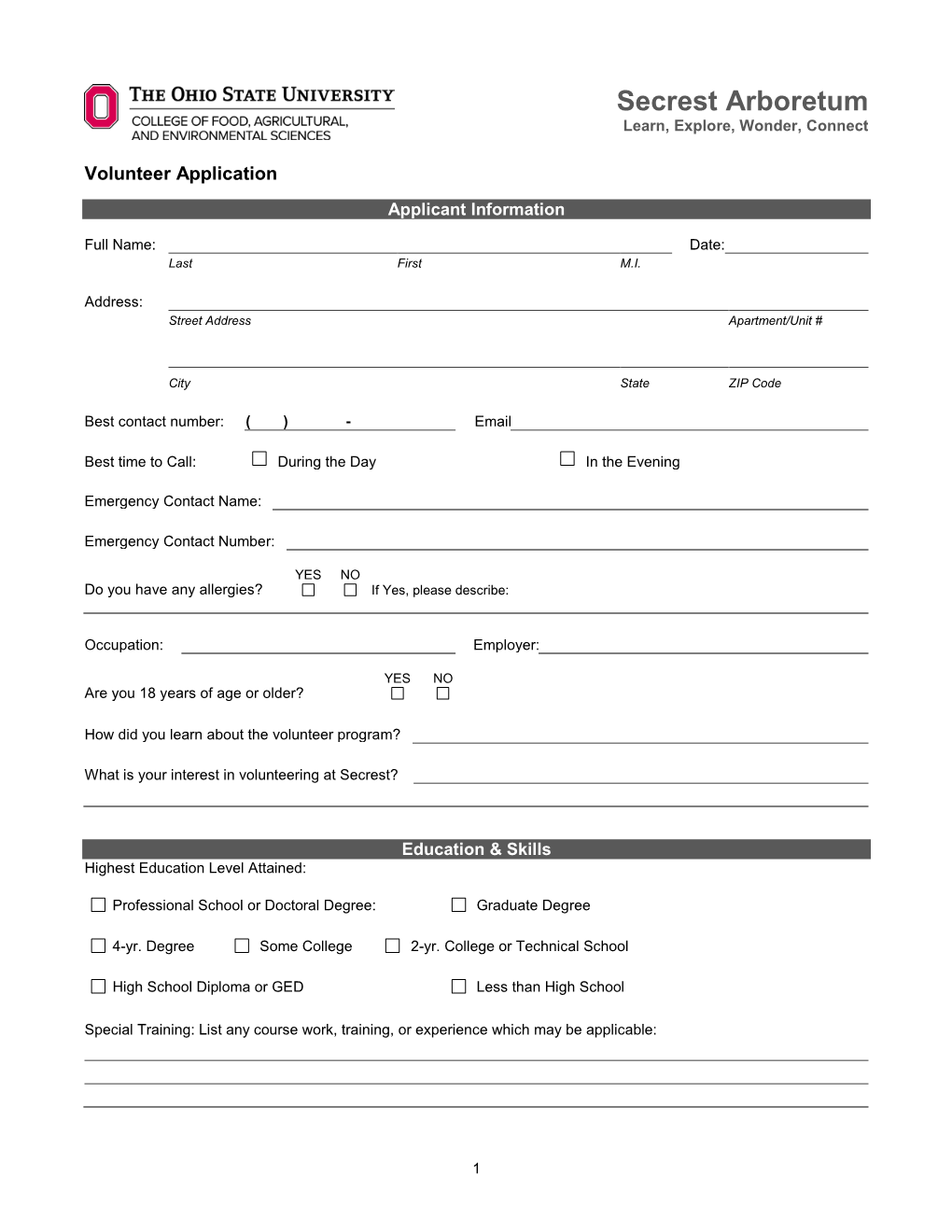 Employment Application