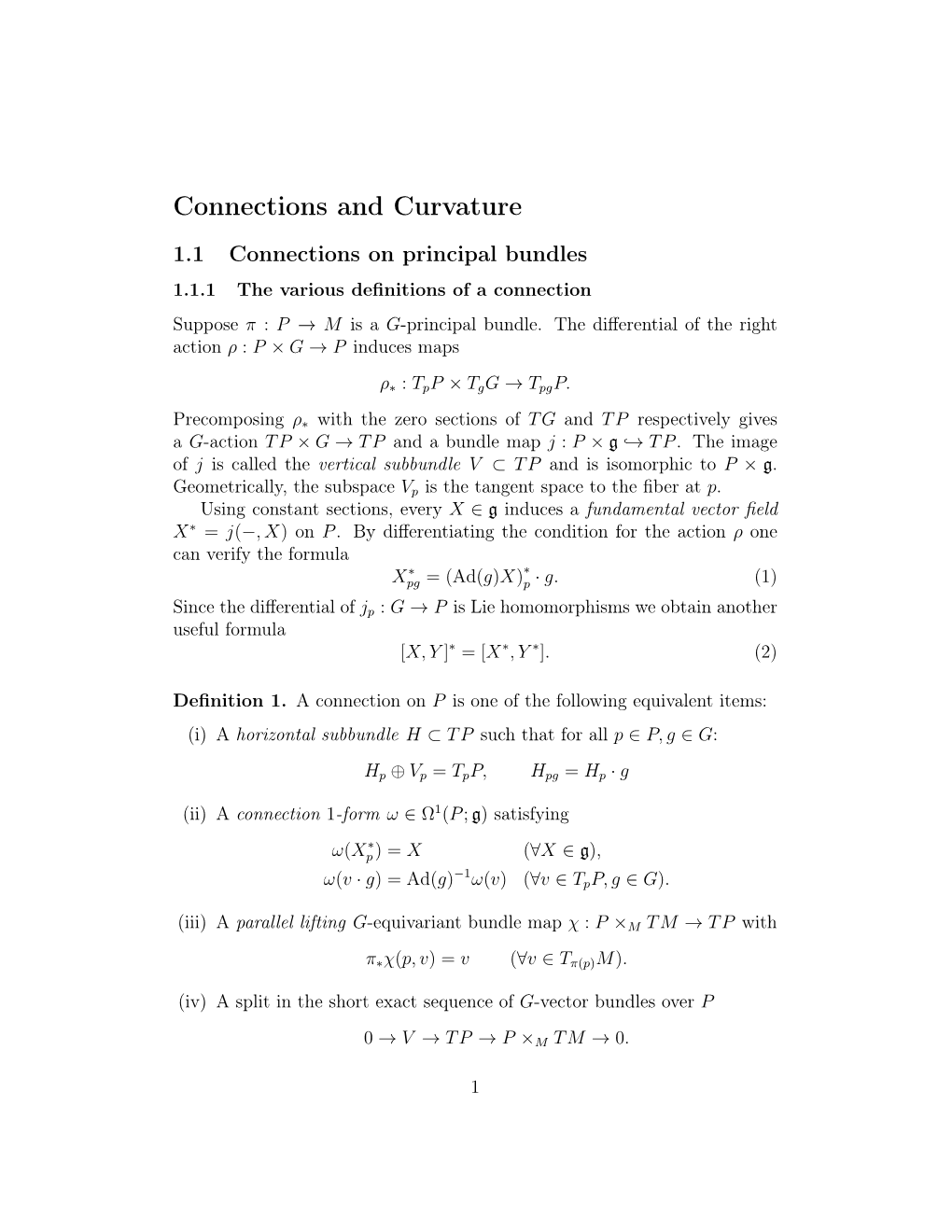 Connections and Curvature