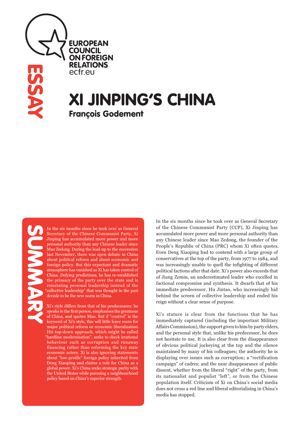 Xi Jinping's China