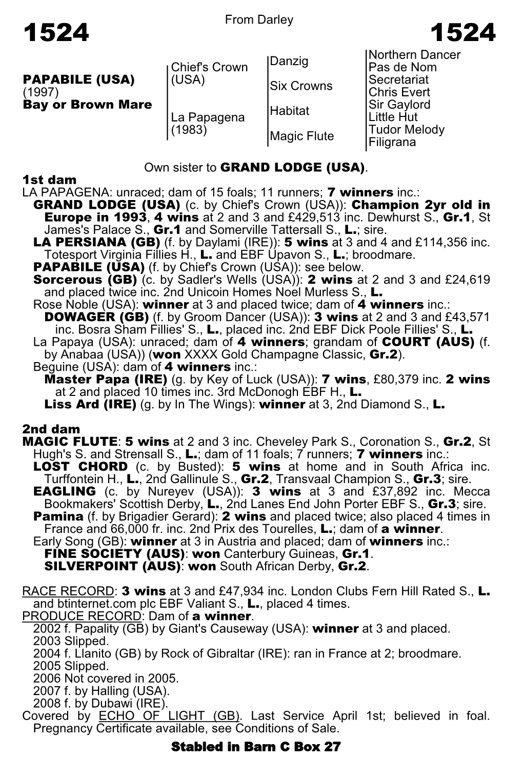 From Darley Danzig Northern Dancer Pas De Nom Chief's Crown (USA