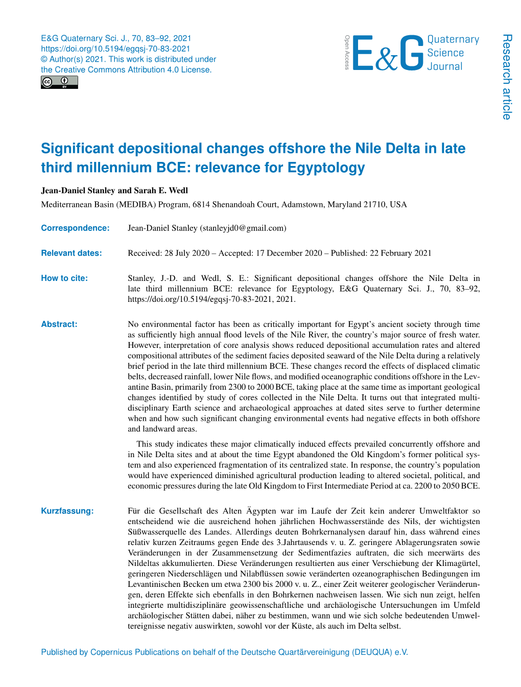 Significant Depositional Changes Offshore the Nile Delta in Late Third