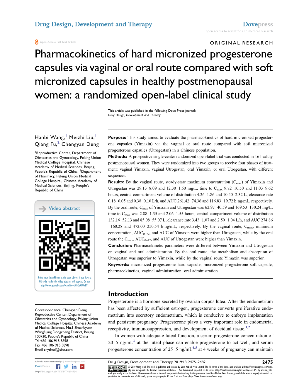 Pharmacokinetics of Hard Micronized Progesterone Capsules Via Vaginal