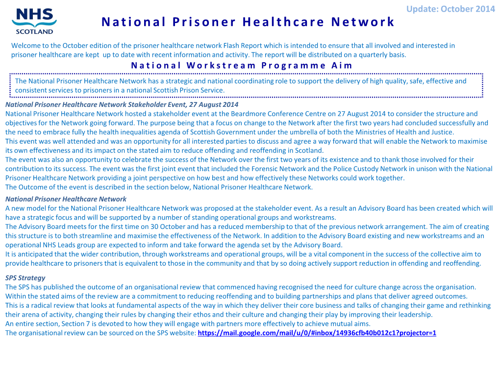National Prisoner Healthcare Network