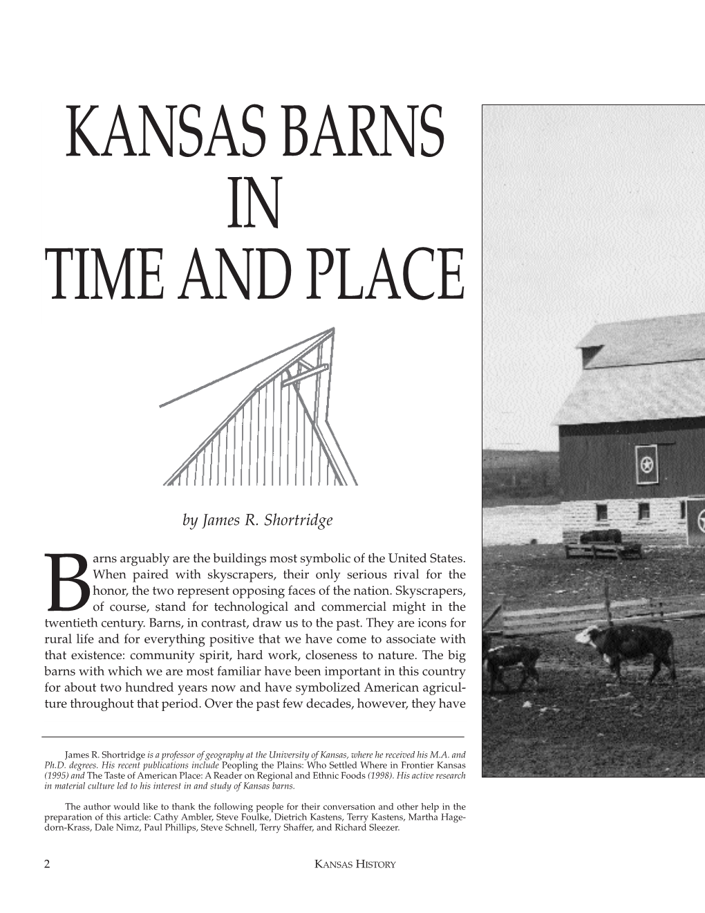 Kansas Barns in Time and Place