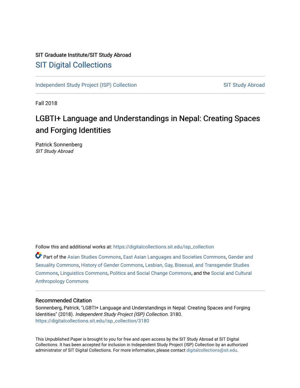 LGBTI+ Language and Understandings in Nepal: Creating Spaces and Forging Identities