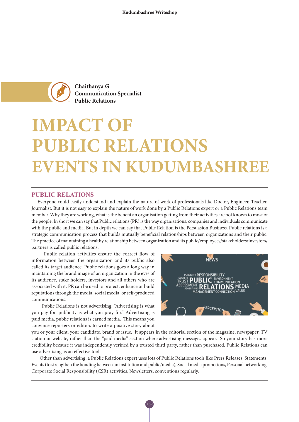 Impact of Public Relations Events in Kudumbashree
