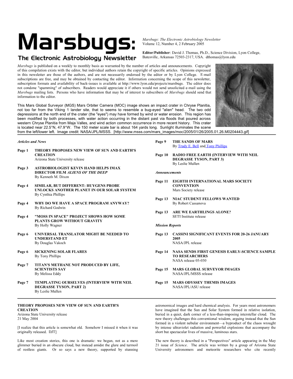 Marsbugs Vol. 12, No. 4