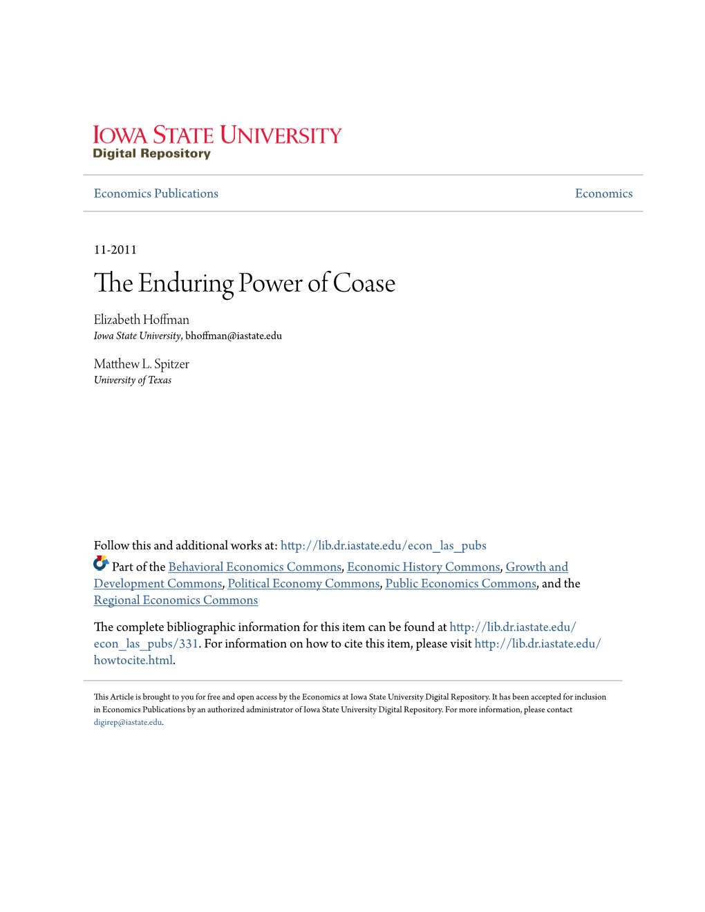 The Enduring Power of Coase