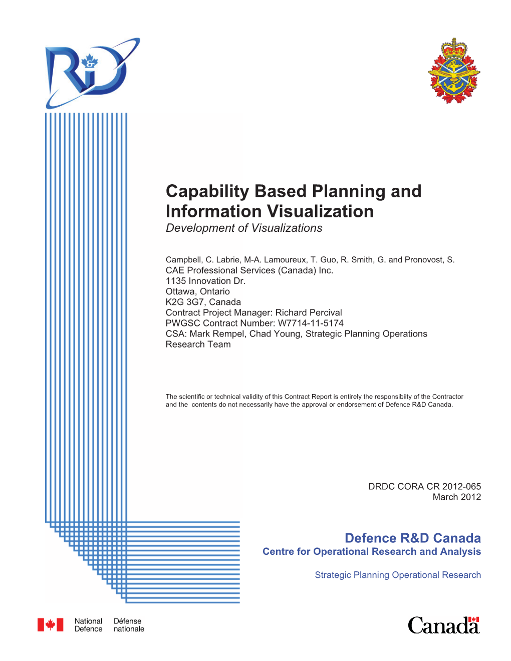 Capability Based Planning and Information Visualization Development of Visualizations