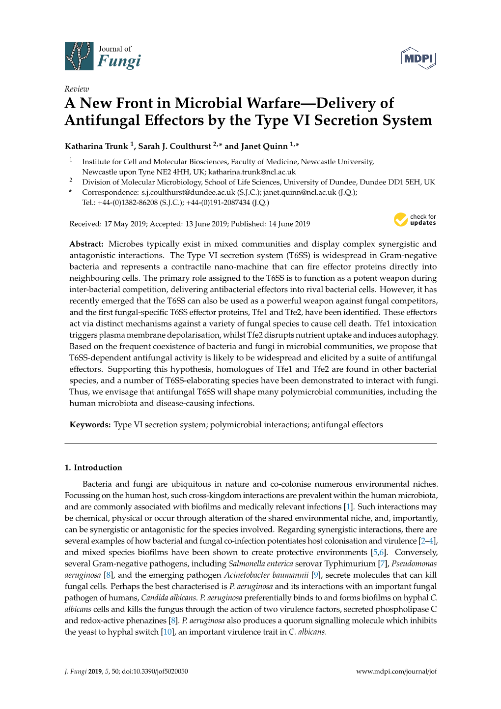 A New Front in Microbial Warfare—Delivery of Antifungal Effectors By