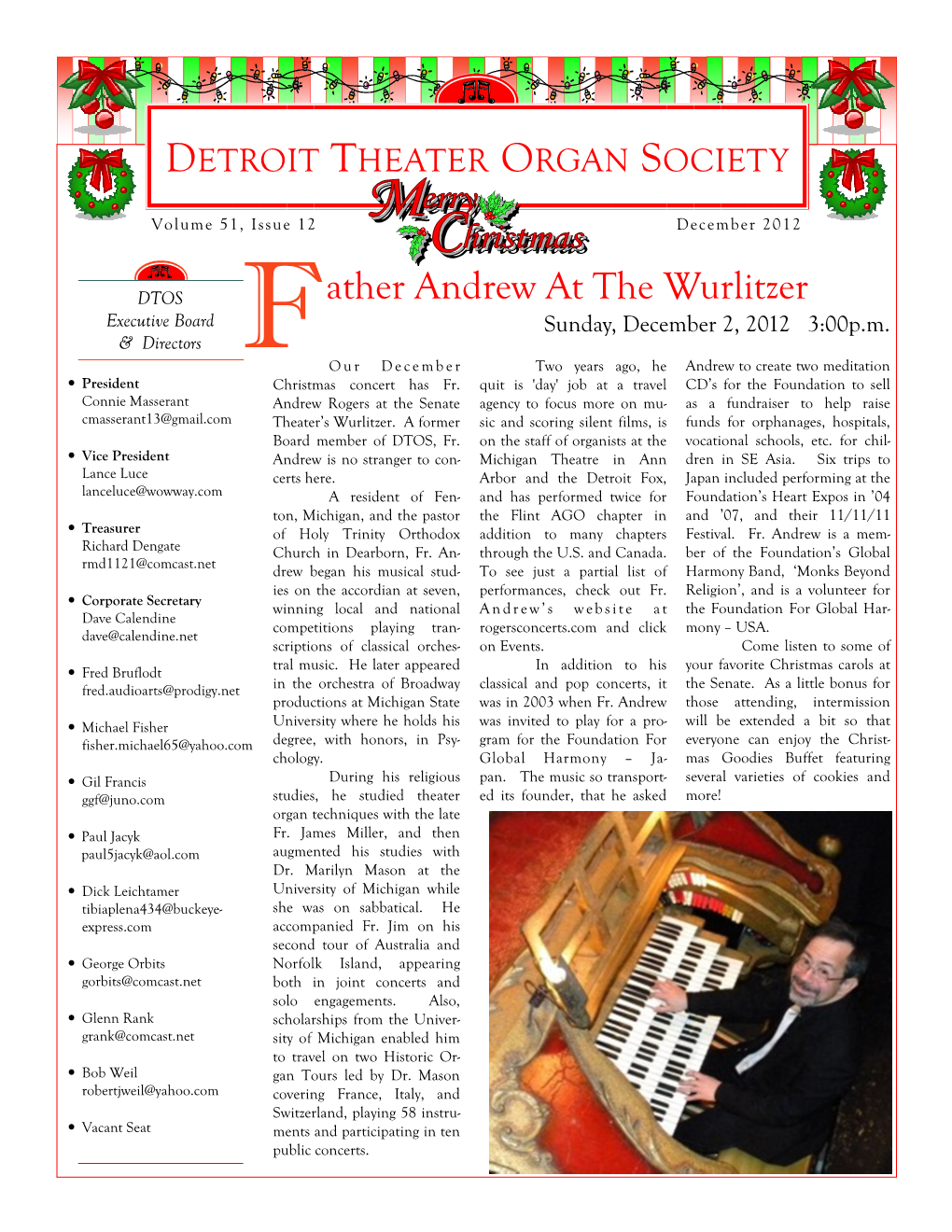 December DTOS Newsletter 2012