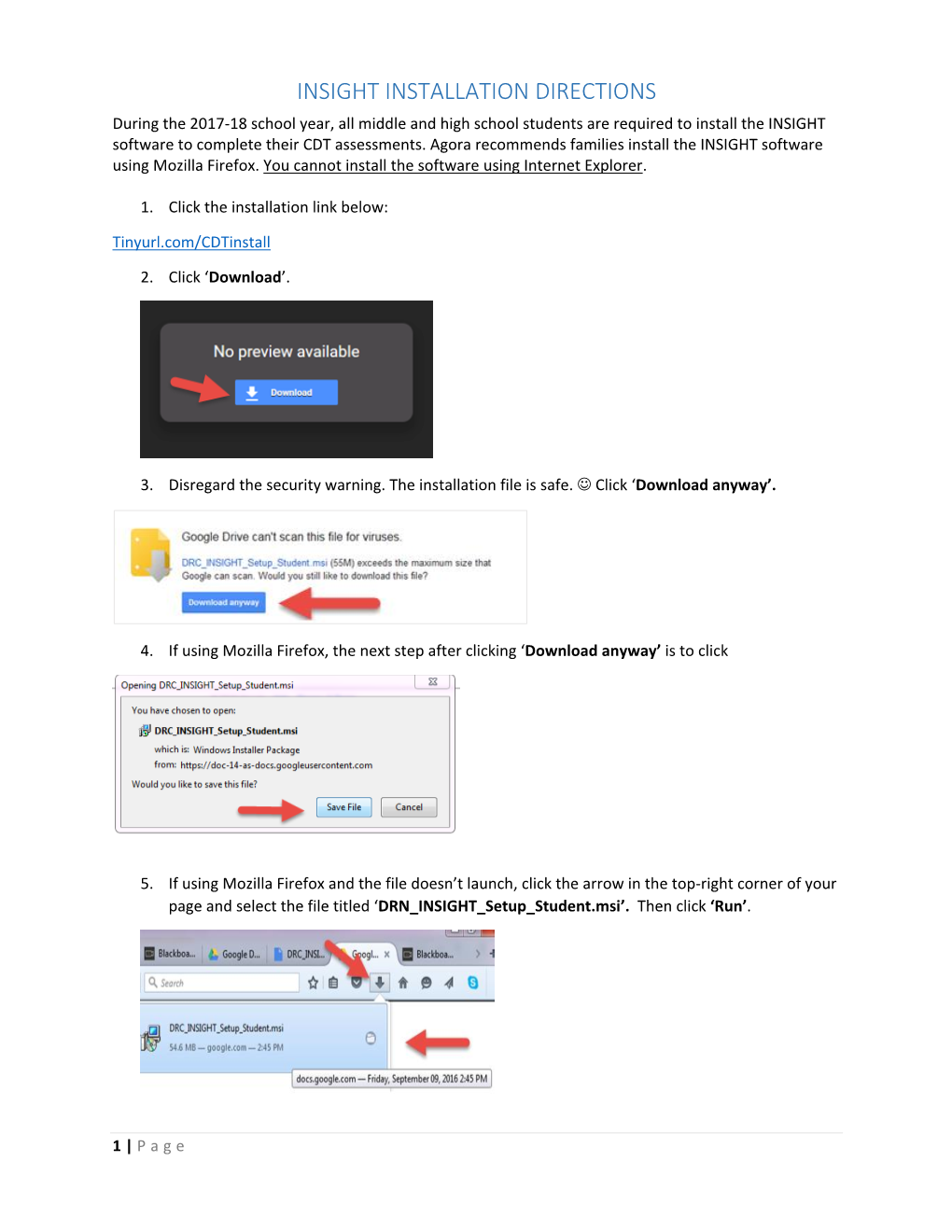 Insight Installation Directions