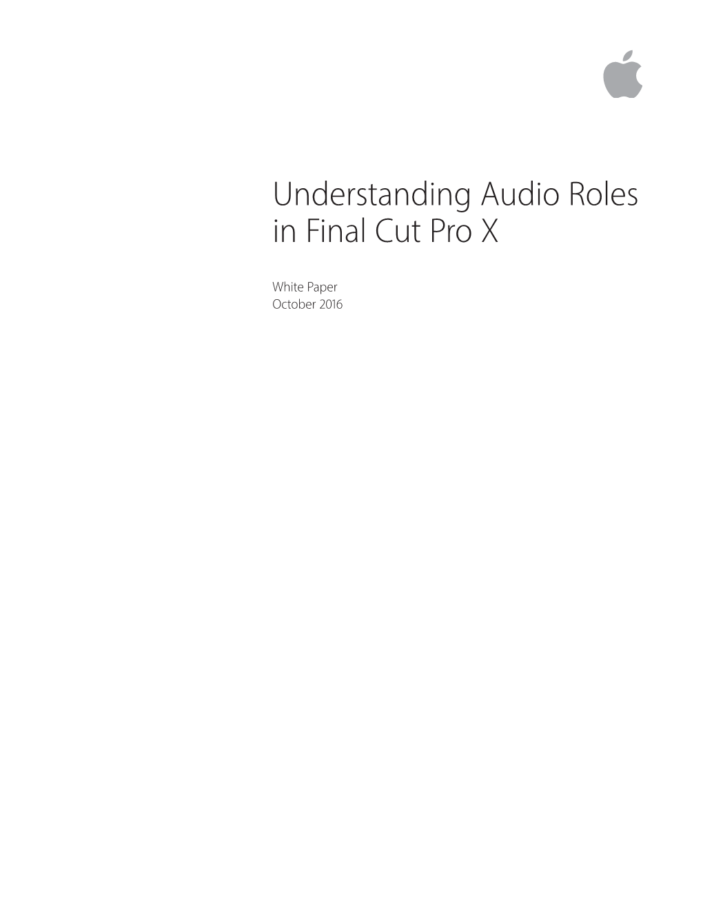 Understanding Audio Roles in Final Cut Pro X