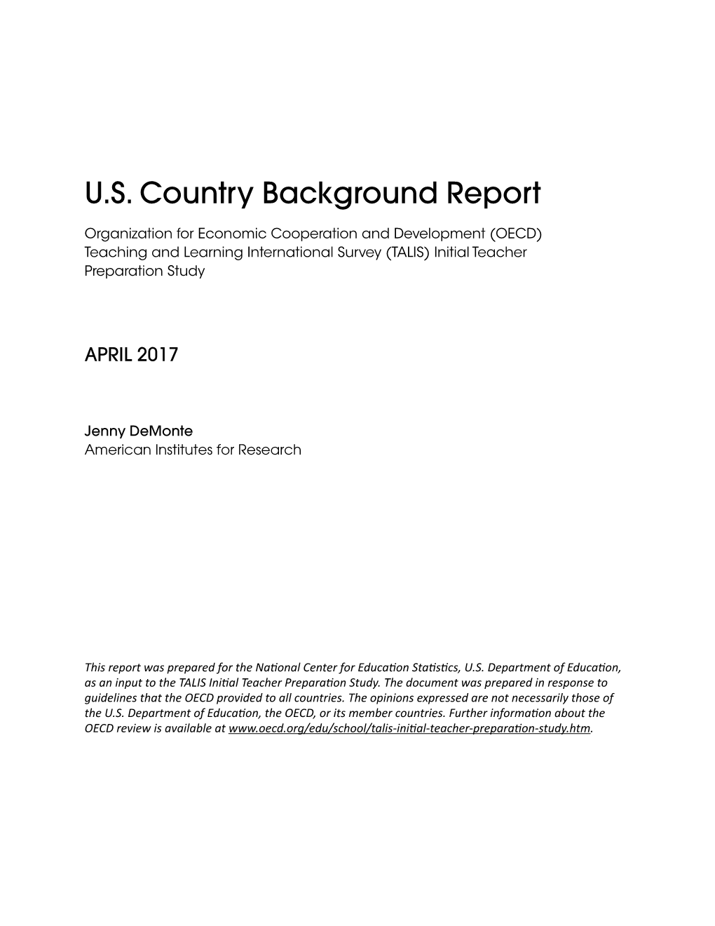 U.S. Country Background Report