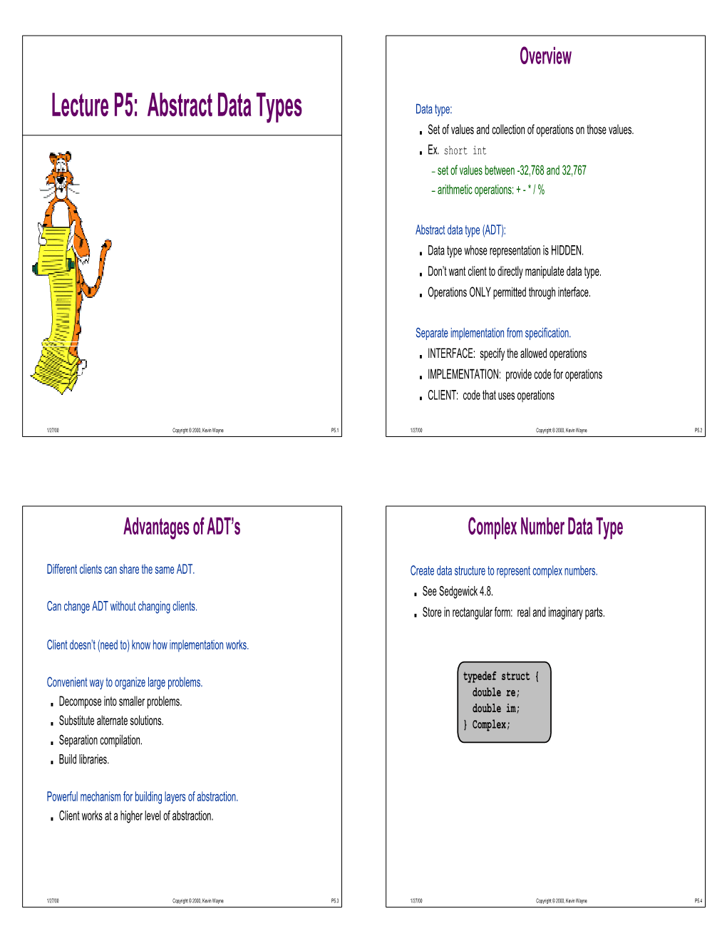 Lecture P5: Abstract Data Types Data Type