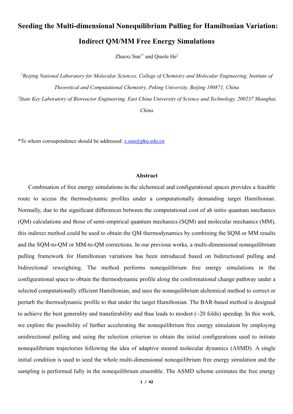 Seeding the Multi-Dimensional Nonequilibrium Pulling for Hamiltonian Variation