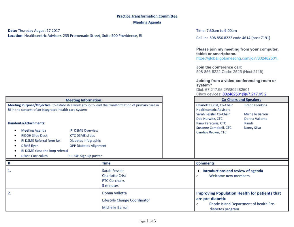 Practice Transformation Committee