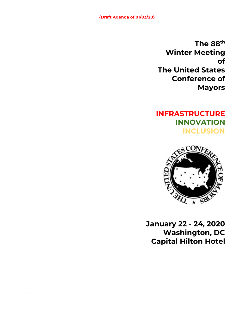 The 88​Th Winter Meeting of the United States Conference of Mayors