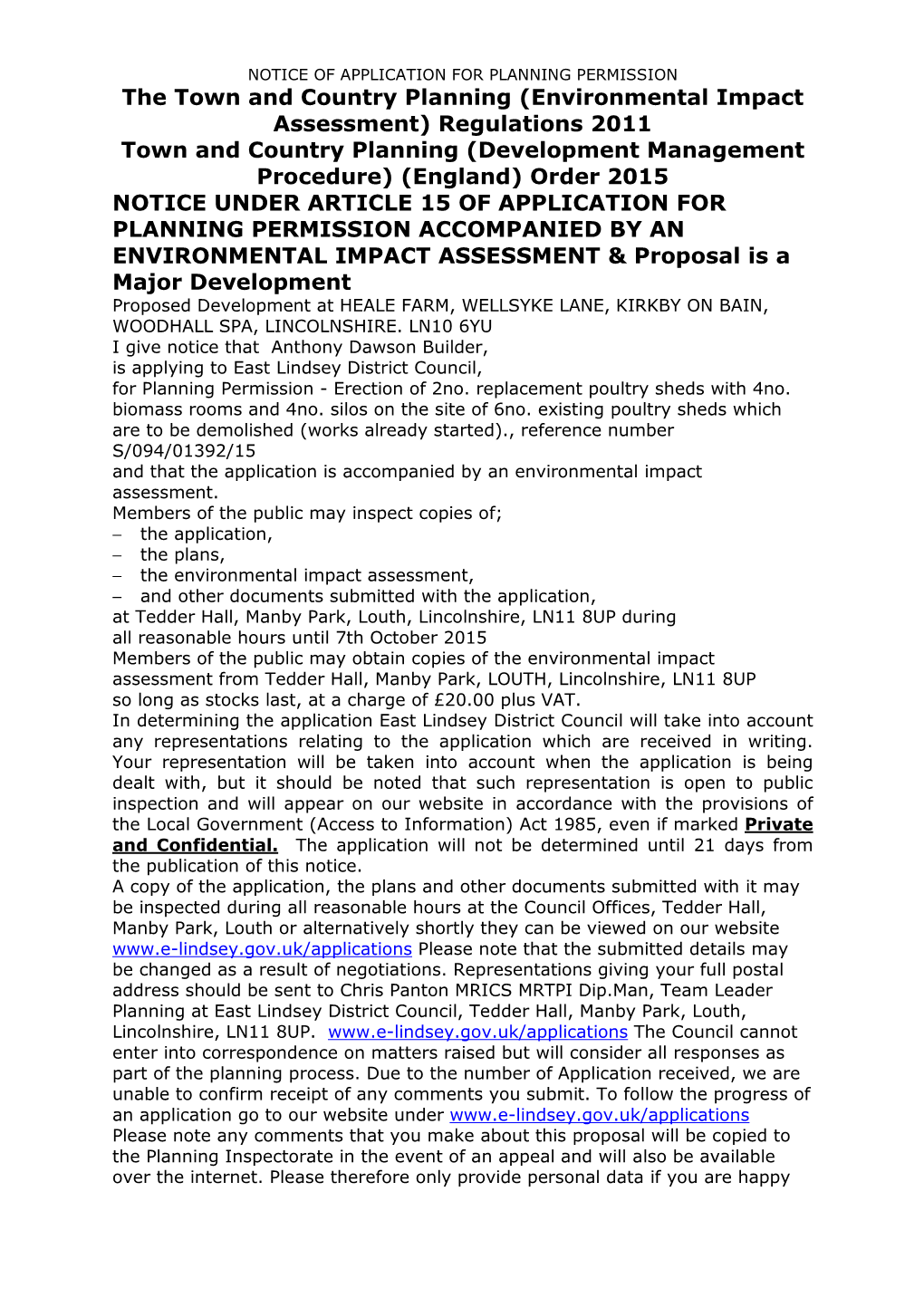 Environmental Impact Assessment