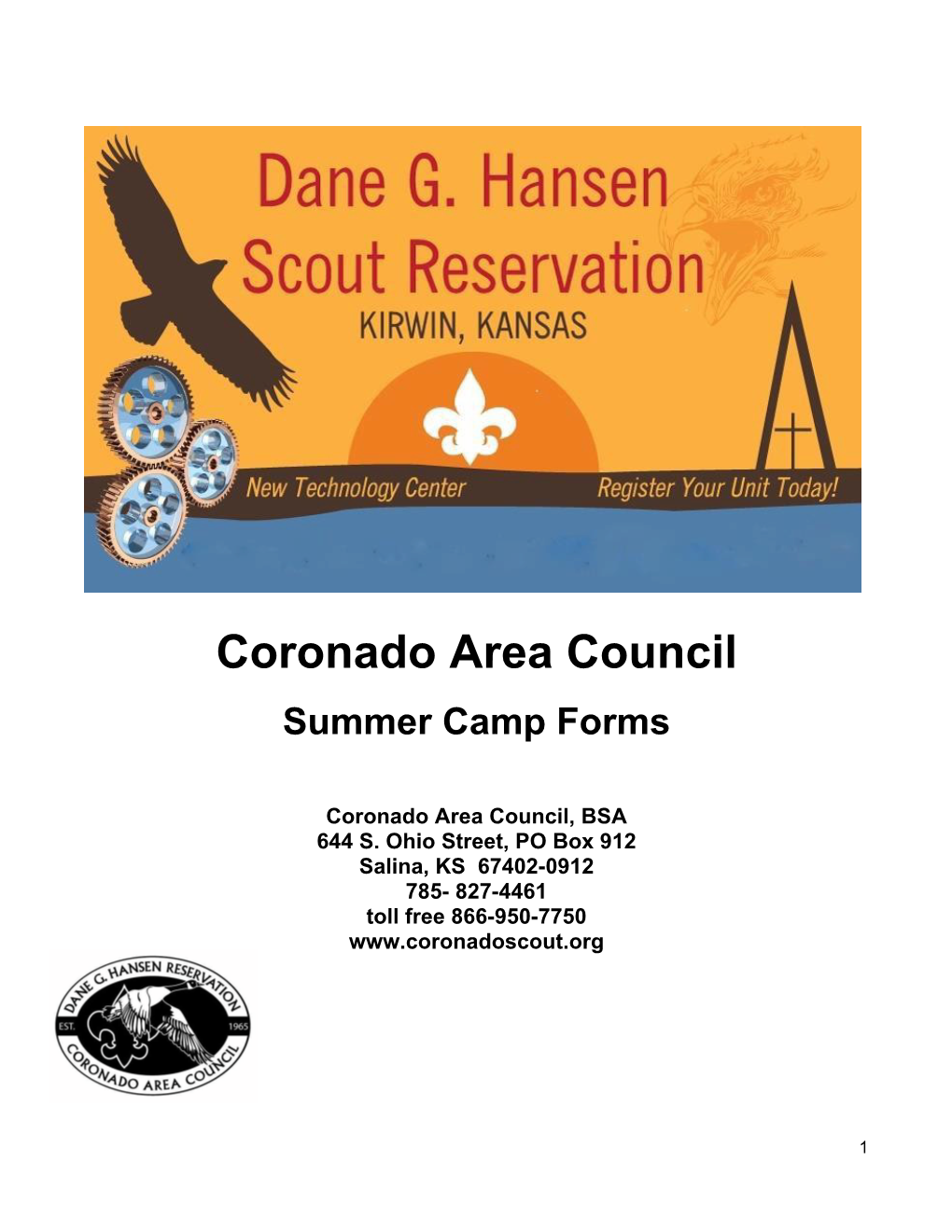 Coronado Area Council Summer Camp Forms