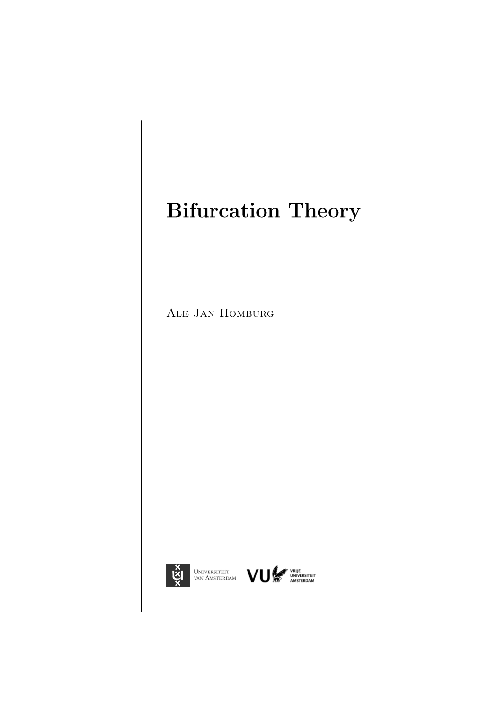 Bifurcation Theory