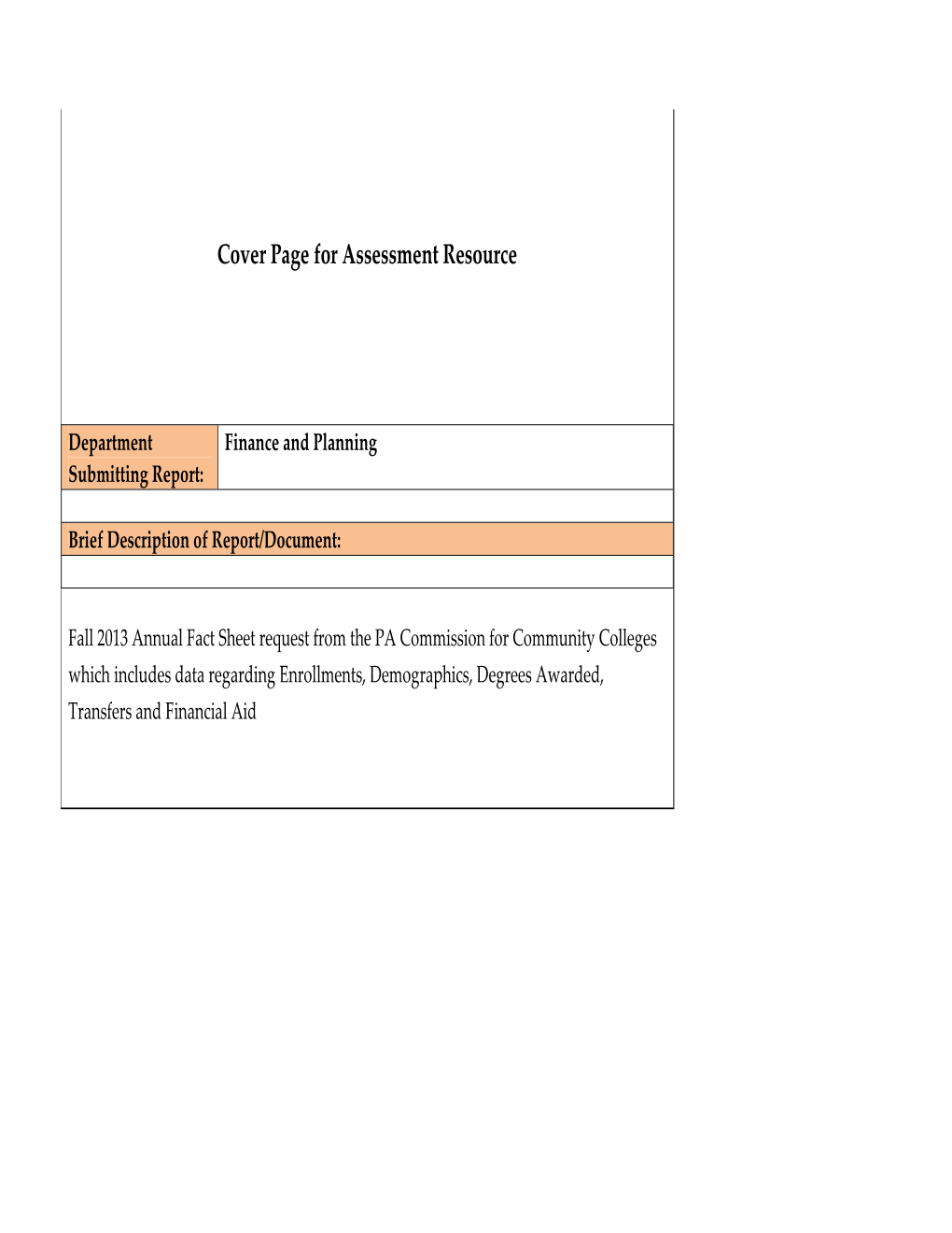 Fall 2013 Commission Fact Sheet