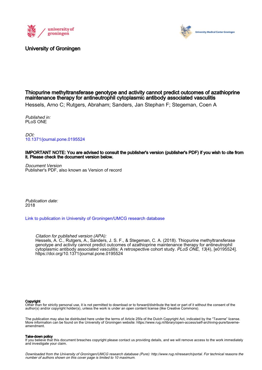 Thiopurine Methyltransferase Genotype and Activity Cannot Predict