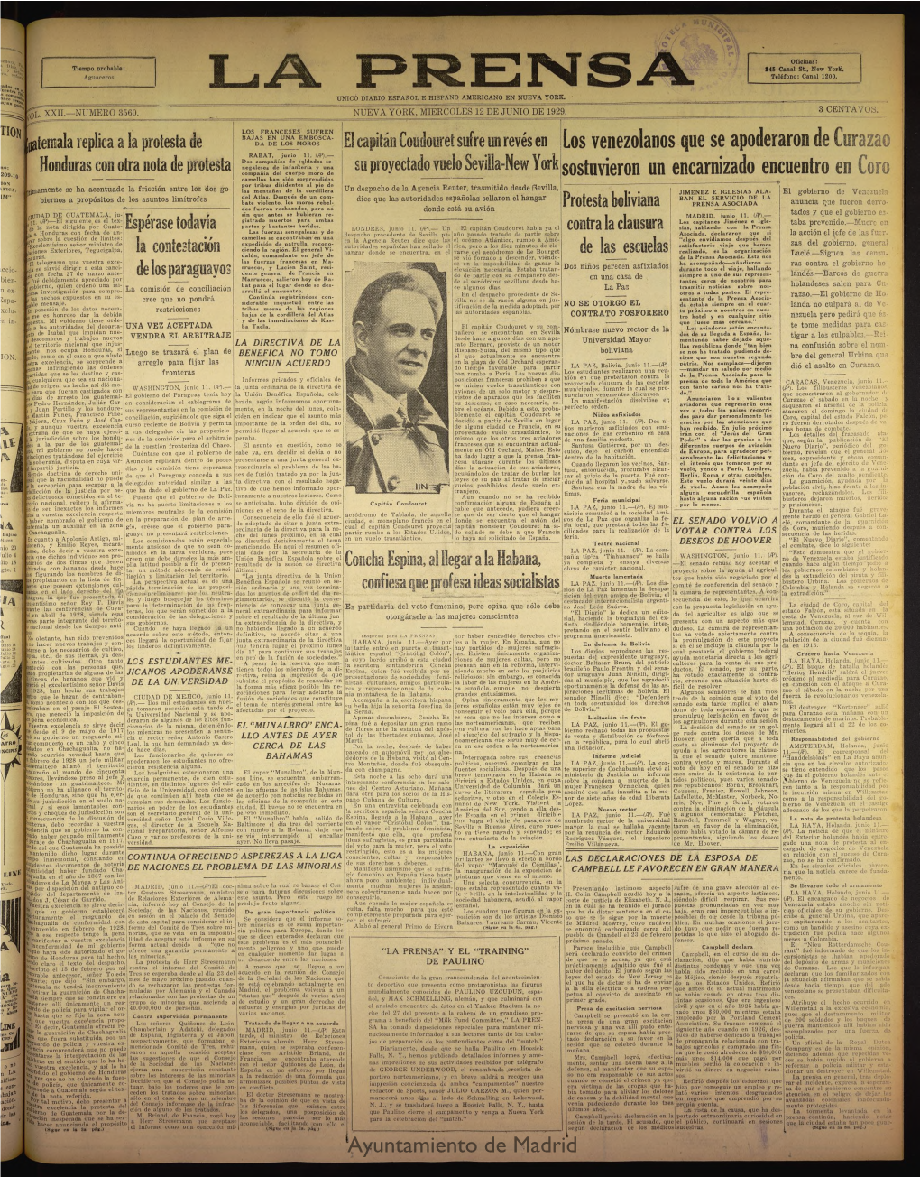 La Prensa De 12 De Junio De 1929, Nº 3560