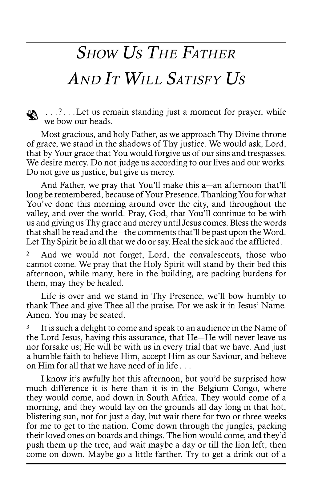 ENG60-0731 Show Us the Father and It Will Satisfy Us