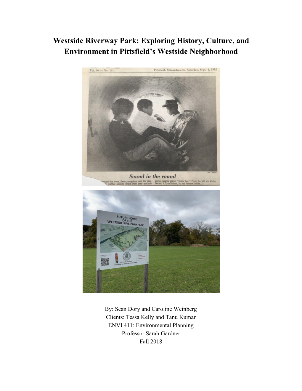 Westside Riverway Park: Exploring History, Culture, and Environment in Pittsfield’S Westside Neighborhood