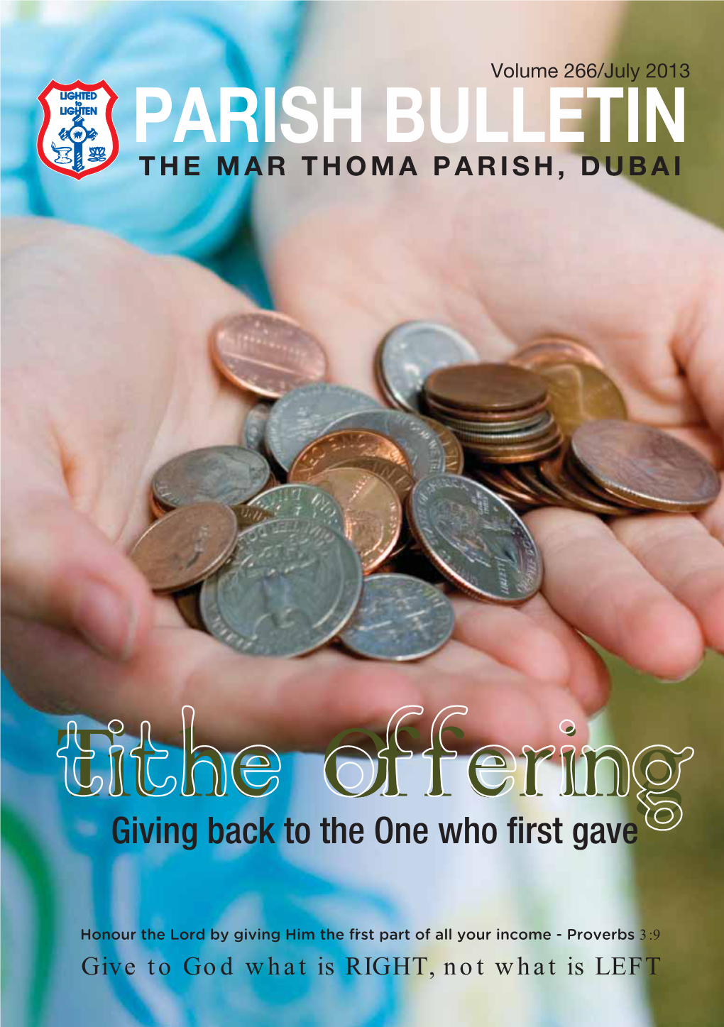 Tithe Offering Giving Back to the One Who ﬁrst Gave