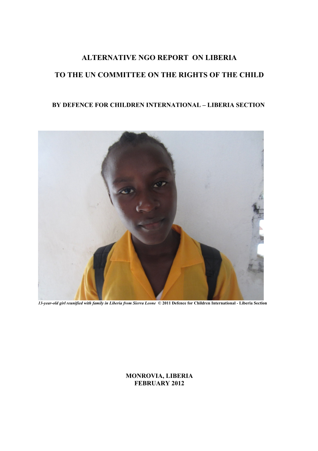 Alternative Ngo Report on Liberia