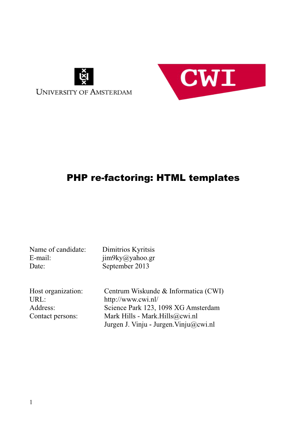 PHP Re-Factoring: HTML Templates