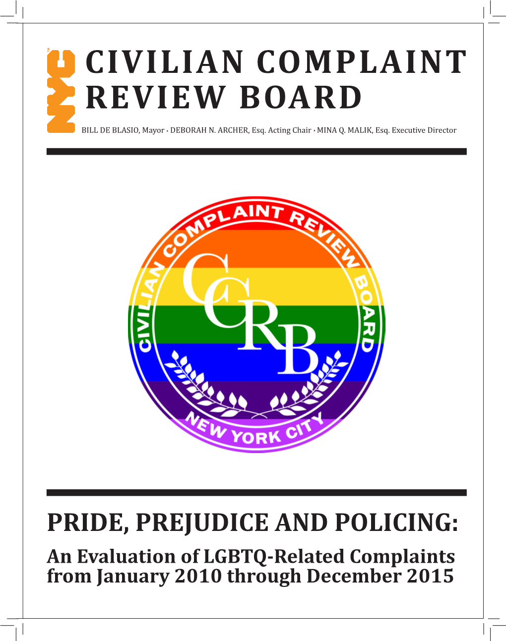 Read the CCRB Issues Report on LGBTQ-Related