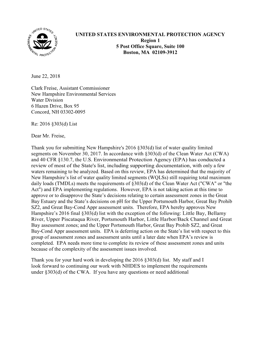 2016 EPA Letter