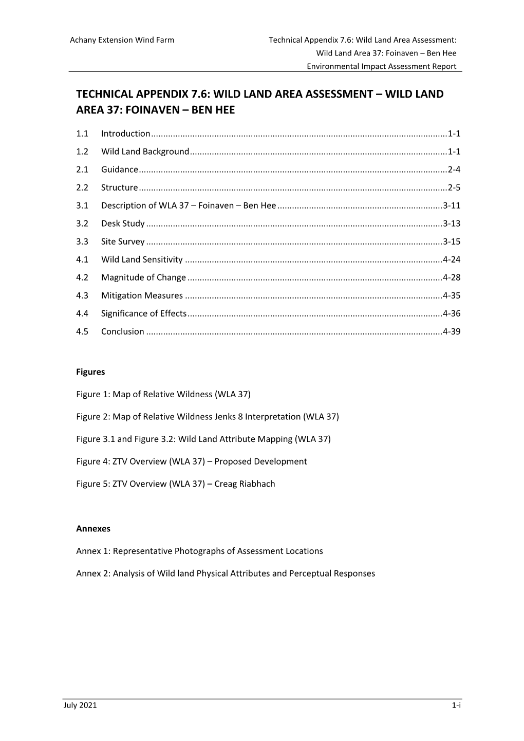 Wild Land Area 37: Foinaven – Ben Hee Environmental Impact Assessment Report