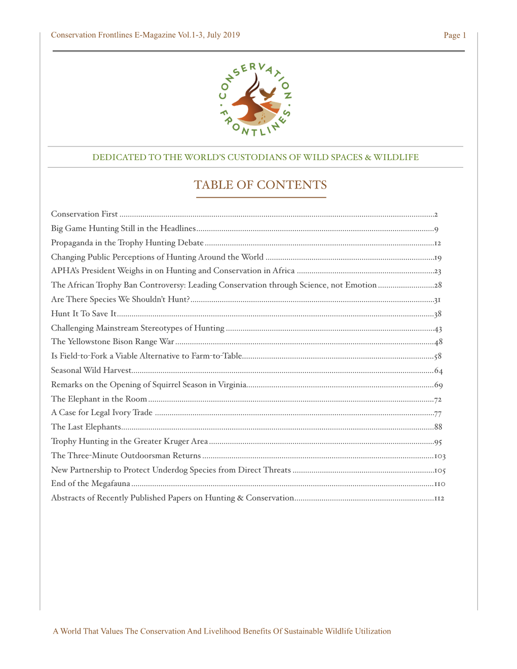 Table of Contents