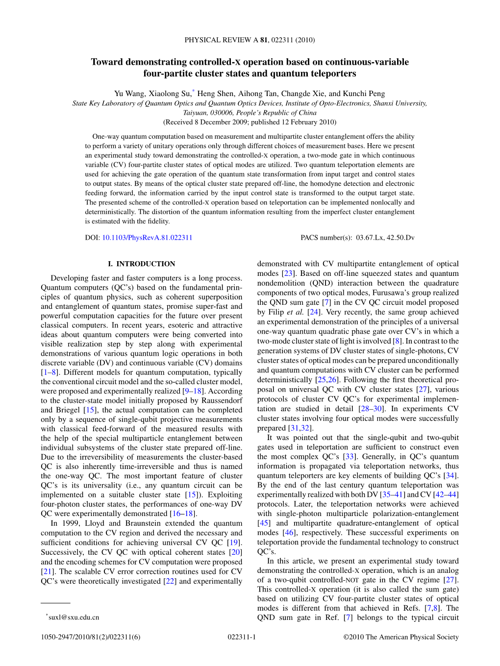 Toward Demonstrating Controlled-X Operation Based on Continuous-Variable Four-Partite Cluster States and Quantum Teleporters