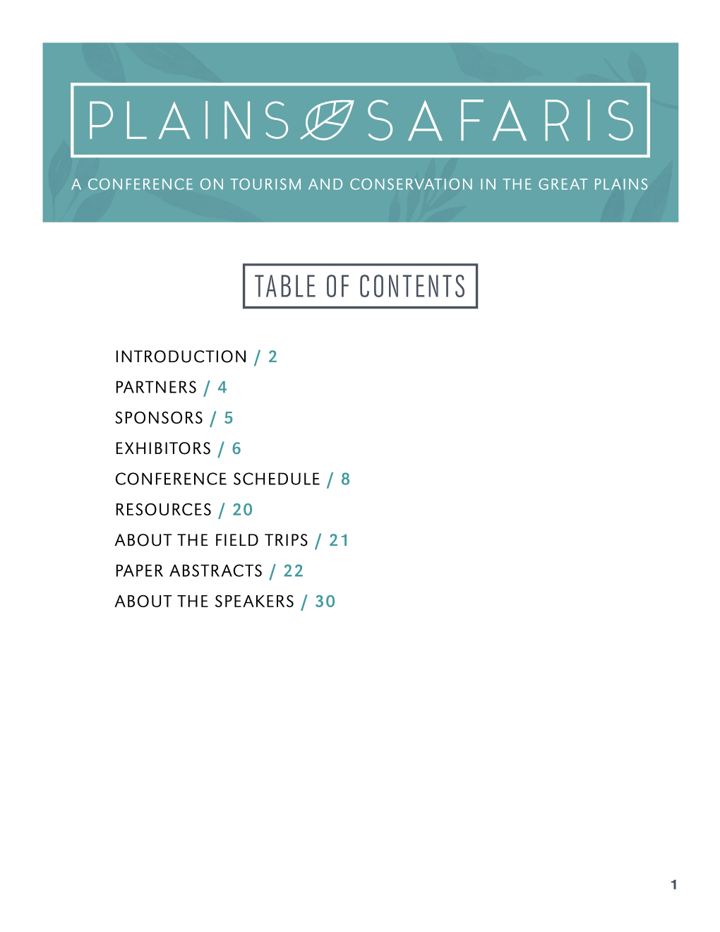 Table of Contents